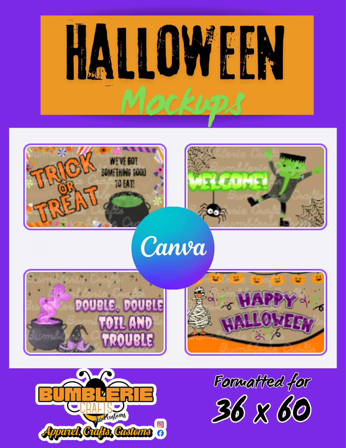 Halloween Painted Banner Mock Ups